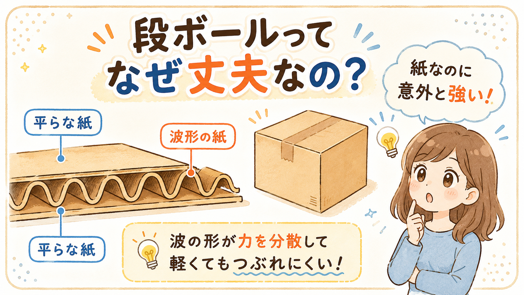段ボールってなぜ丈夫なの？ただの紙なのに強い理由