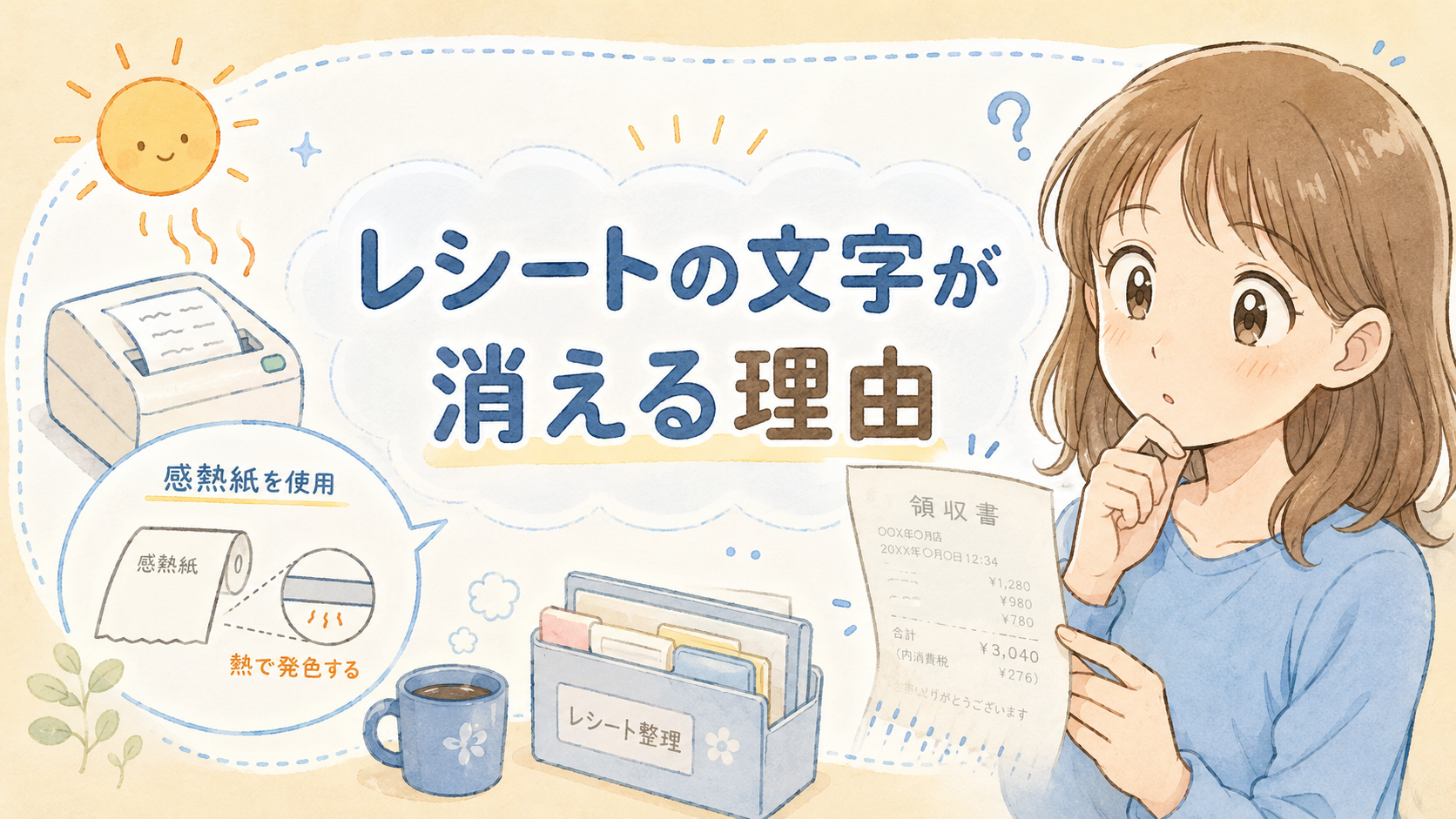 レシートの文字が時間とともに消える理由｜普通のインクじゃないって本当？