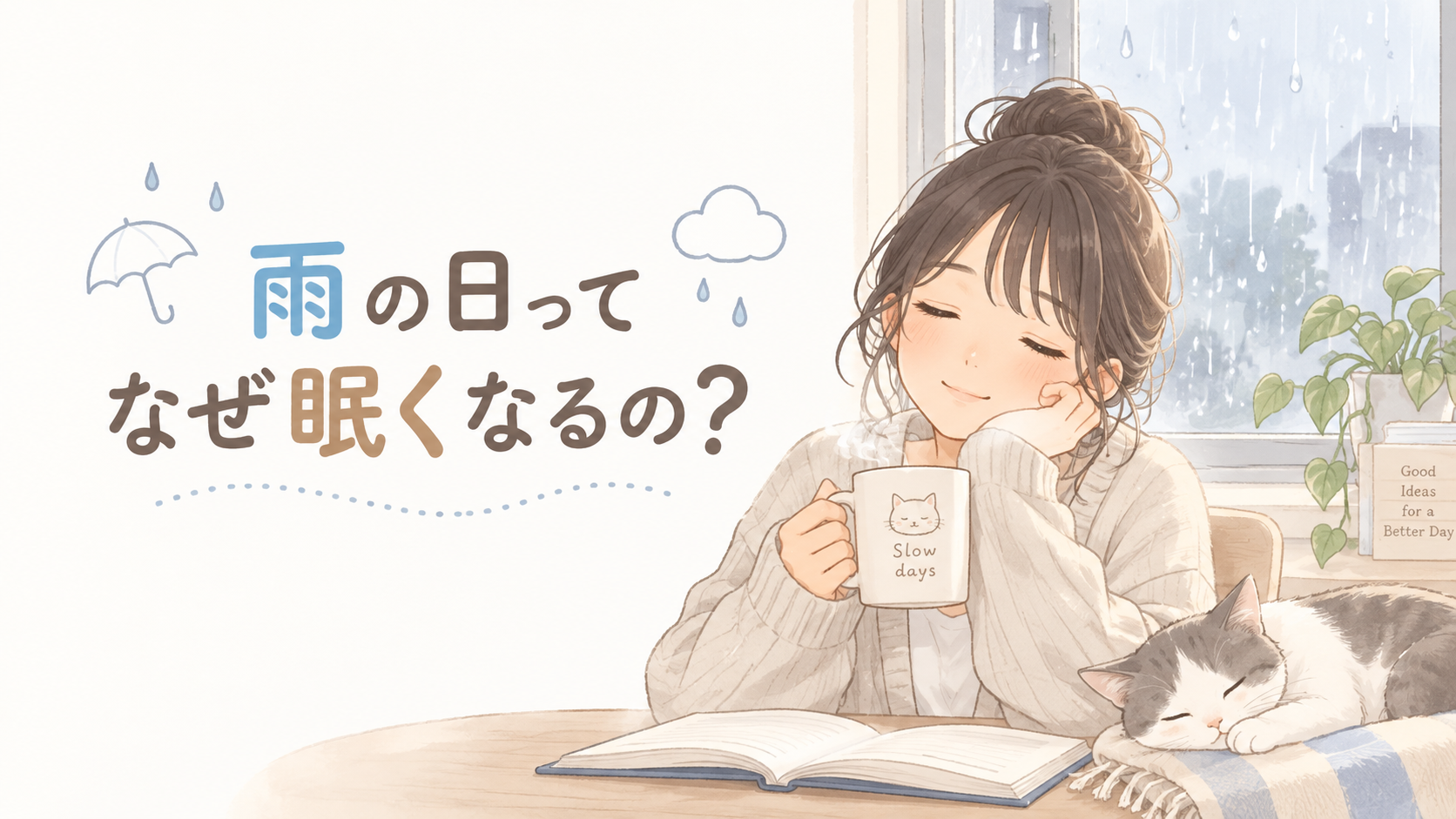 雨の日ってなぜ眠くなるの？暗さと雨音に隠れた理由
