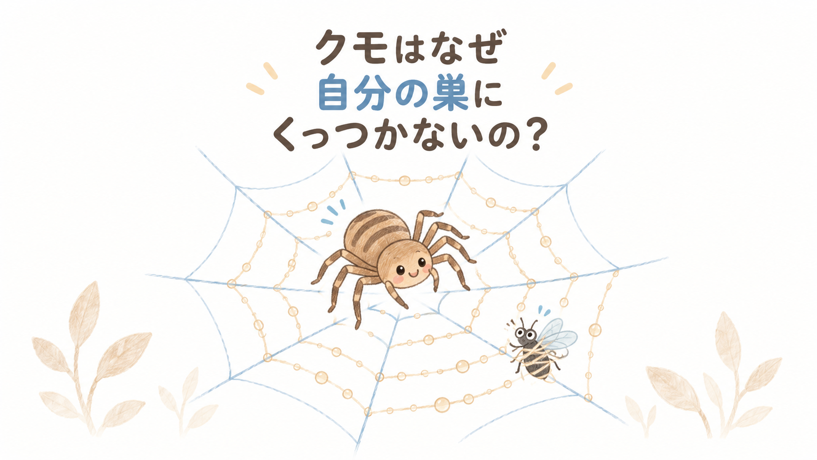 クモはなぜ自分の巣にくっつかないの？糸の違いと足の秘密